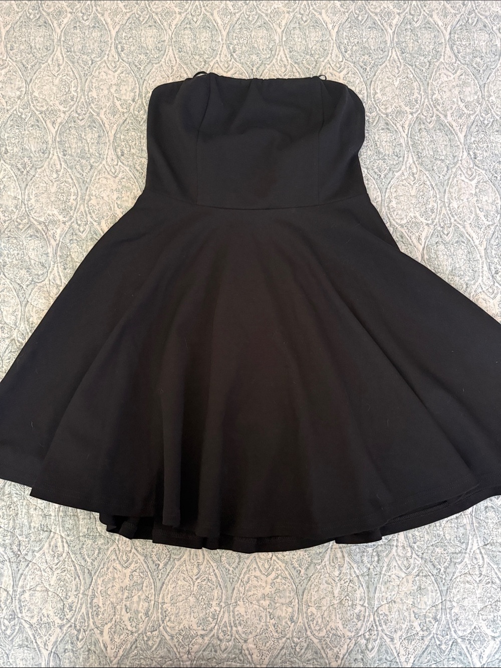 Lulu's Strapless Black Fit & Flare Dress